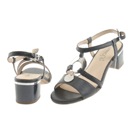 Sandale cu decor Caprice 28211 bleumarin albastru marin gri 4