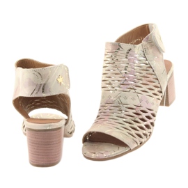 Sandale cu partea superioară Badura 4723 maro galben roz 4 Sandale cu partea superioară Badura 4723 maro galben roz 4