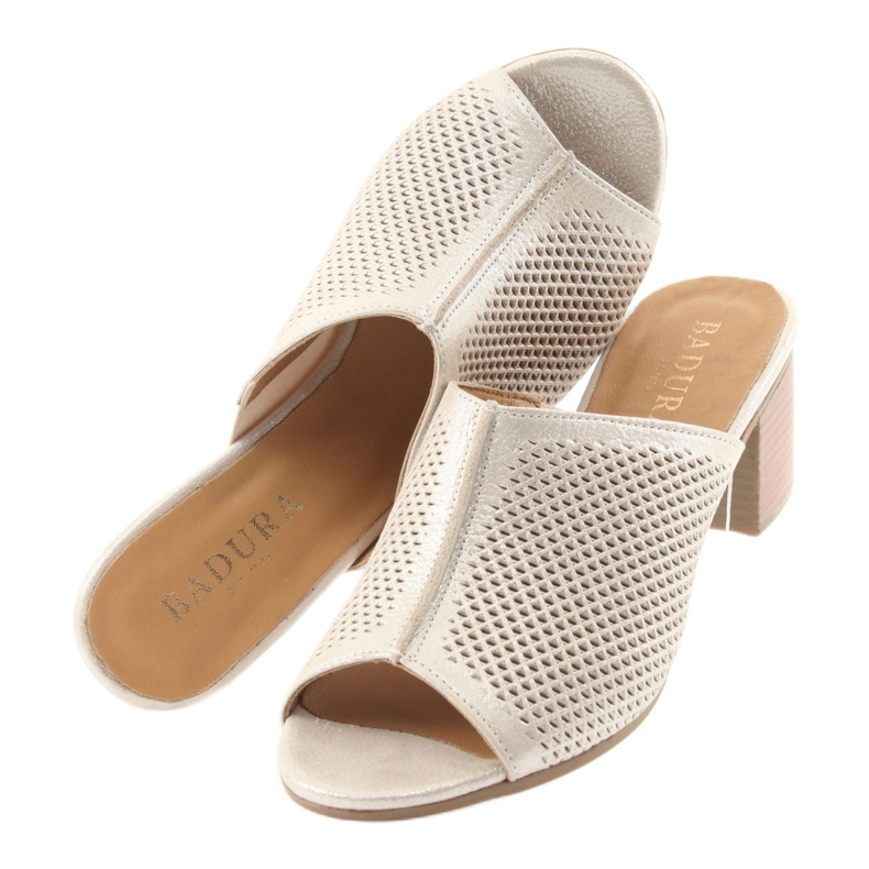 Papuci de dama aurii Badura 5311 galben multicolor 4