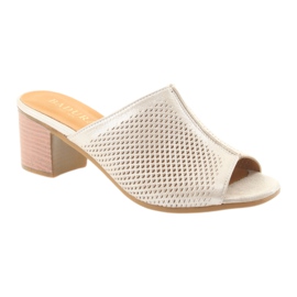 Papuci de dama aurii Badura 5311 galben multicolor 1
