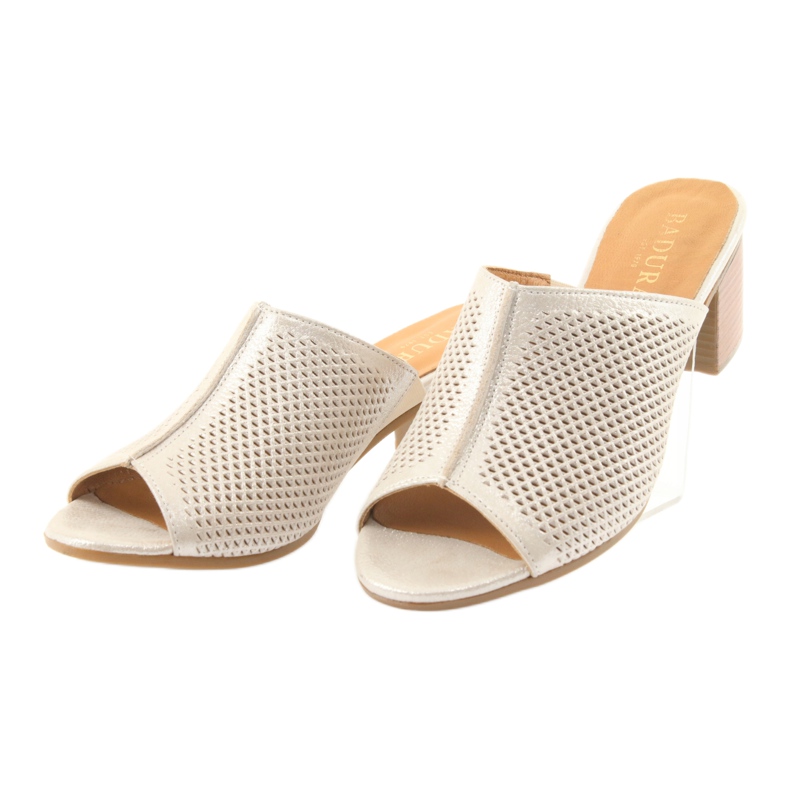 Papuci de dama aurii Badura 5311 galben multicolor 3