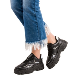 SHELOVET Adidași negri cu efect Holo negru 2