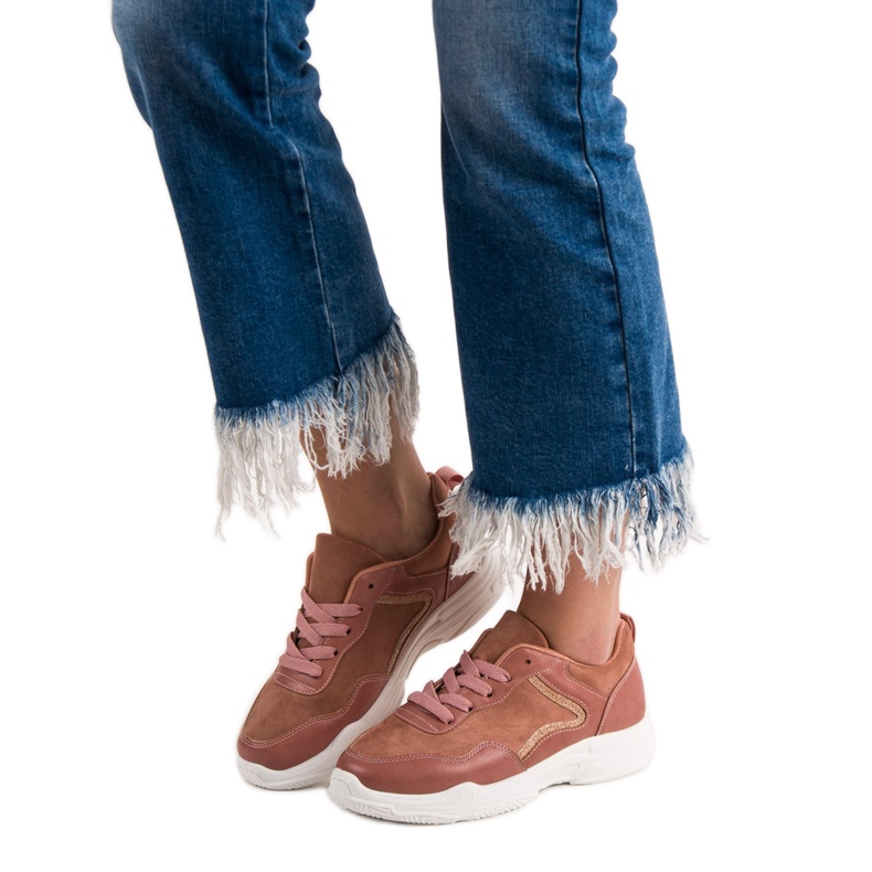 SHELOVET Adidași la modă roz 1