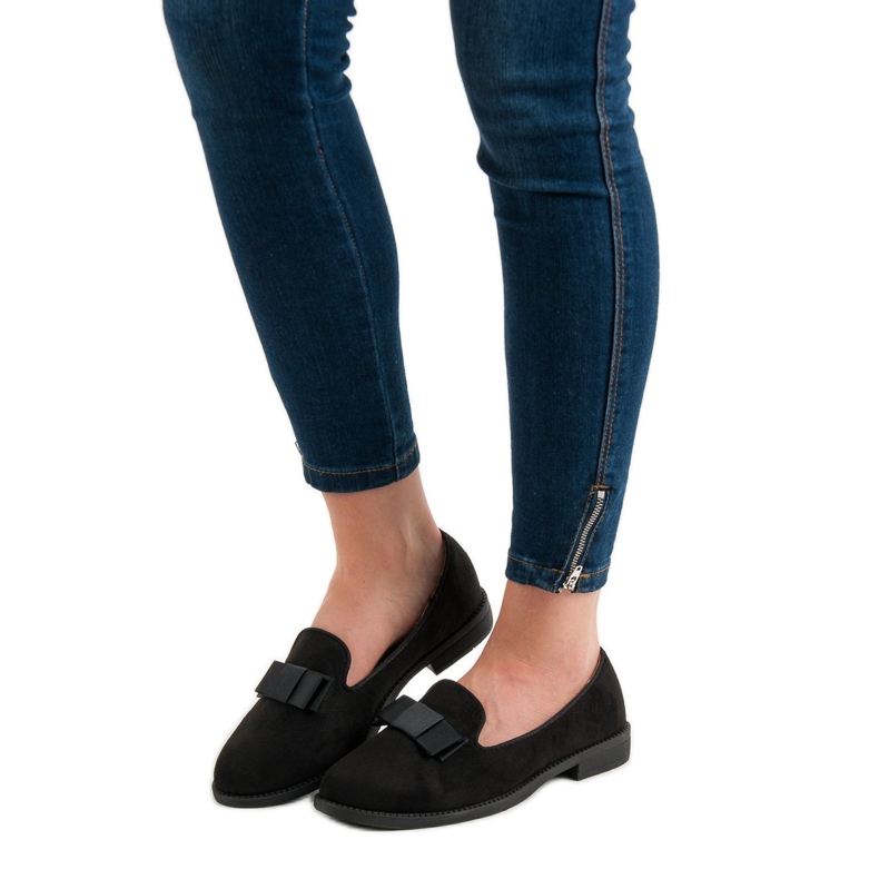 Comer Domnii din piele de căprioară negru 2