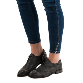 Primavera Brogues cu pietre de stras gri 2