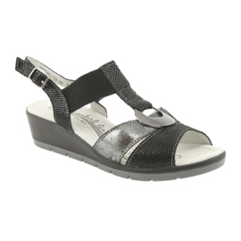 Filippo Sandale confortabile din piele negru gri 1