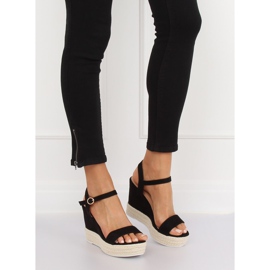 Sandale negre pe toc toc JS-2952 Negru 1