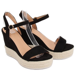 Sandale negre pe toc toc JS-2952 Negru 2