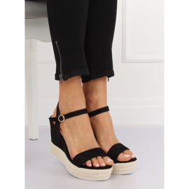 Sandale negre pe toc toc JS-2952 Negru 3