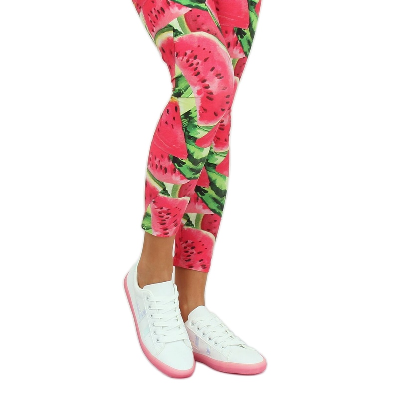 Adidași de damă albi și roz B0-08 ALB / PEACH 2