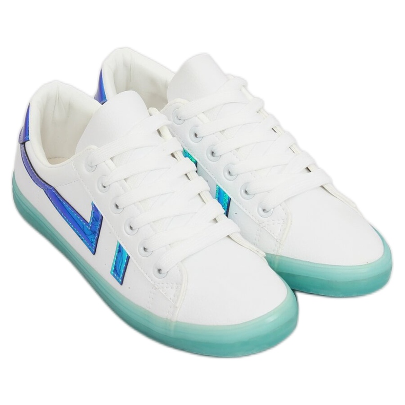 Adidași albi și verzi pentru femei B0-08 ALB / L.GREEN verde 1
