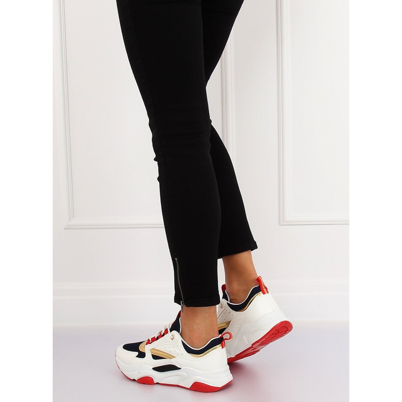 Pantofi sport multicolori BK008-47 ALB / ALBASTRU albastru marin 1