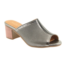 Badura Capace de piele deschise pentru femei 5311 Silver gri 1