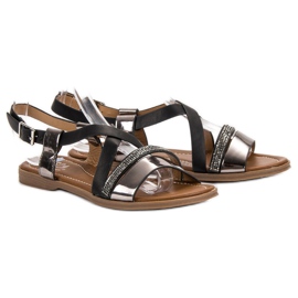 Small Swan Sandale Cu Cristale negru 1