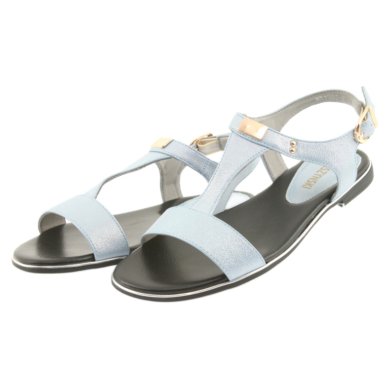 M.Daszyński Sandale albastru perlat Daszyński MR1583-7 3