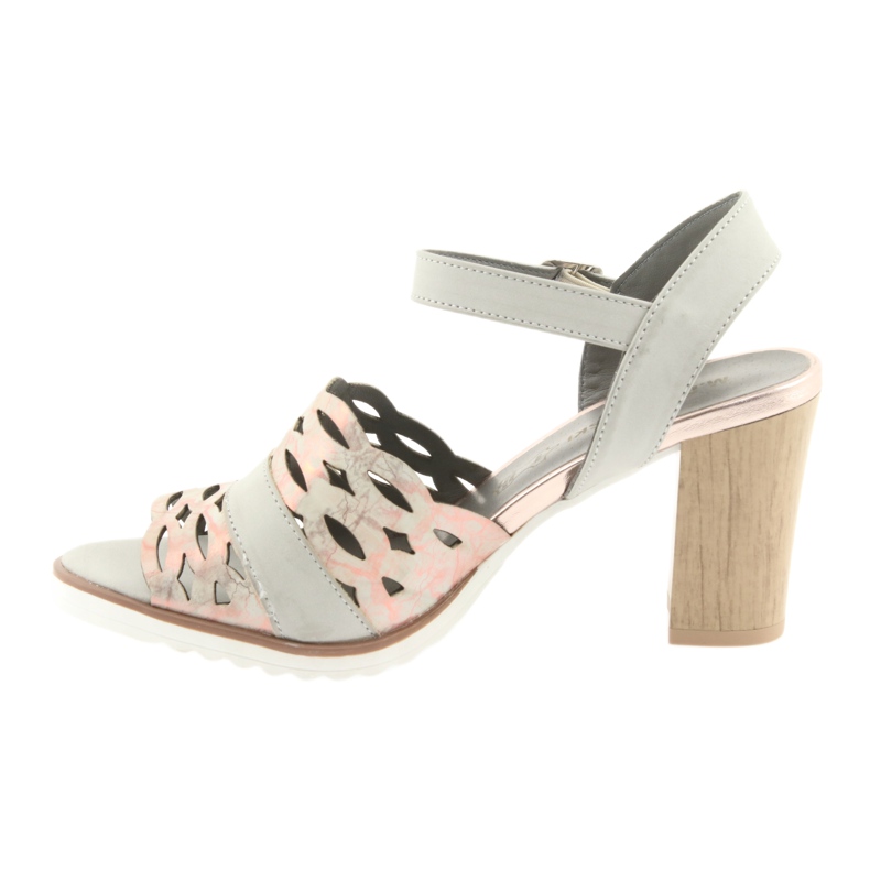 M.Daszyński Sandale Openwork Daszyński pe postul de gri/roz din 1846 2