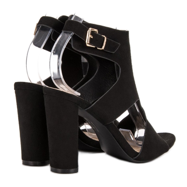 Ideal Shoes Sandale sexy cu toc negru 1