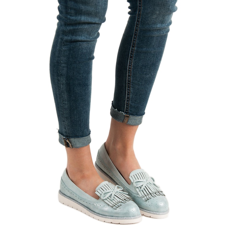 Balada Mocasini de culoare albastră pentru femei albastru 2