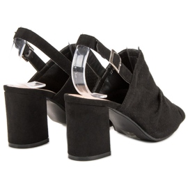 Sixth Sense Sandale ajurate pe o bară negru 1