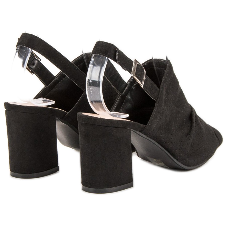 Sixth Sense Sandale ajurate pe o bară negru 1