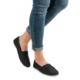 SHELOVET Adidași Glitter Slip On negru 2