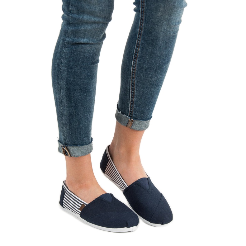 SHELOVET Adidași ușori alunecați alb albastru marin 1