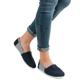 SHELOVET Adidași ușori alunecați alb albastru marin 2