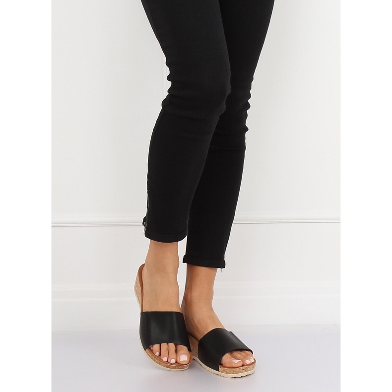 Papuci negri din plută 3527-12 Negru 2