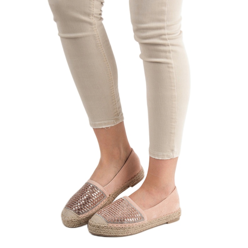 Espadrile cu zirconiu cubic VICES roz 1
