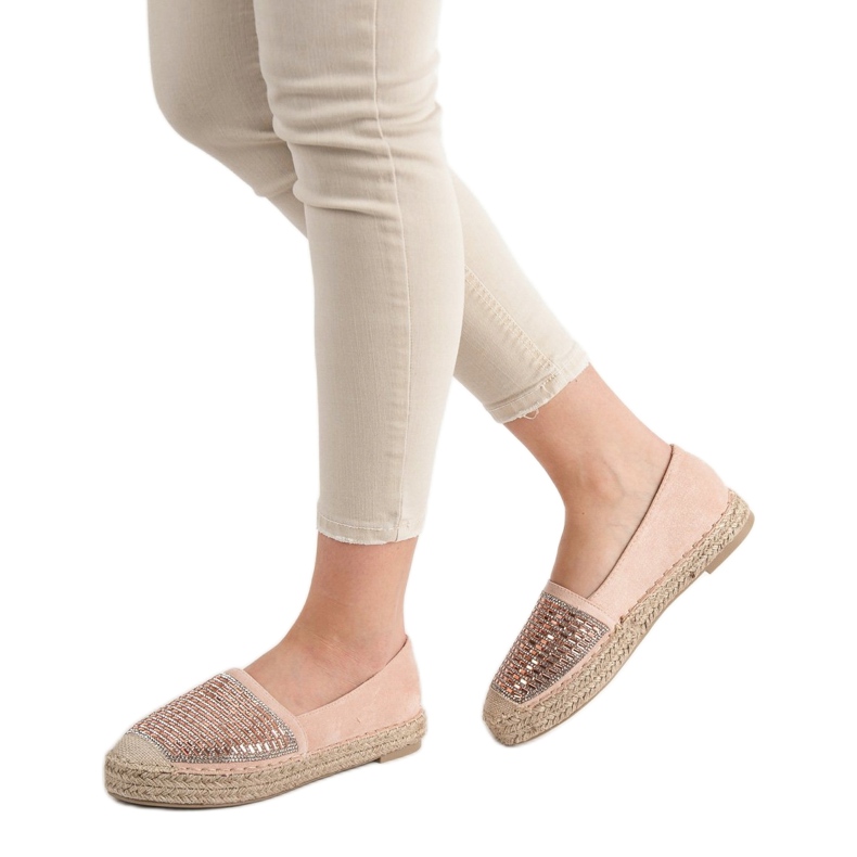 Espadrile cu zirconiu cubic VICES roz 2