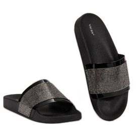 Papuci VICES cu zirconiu cubic negru 5