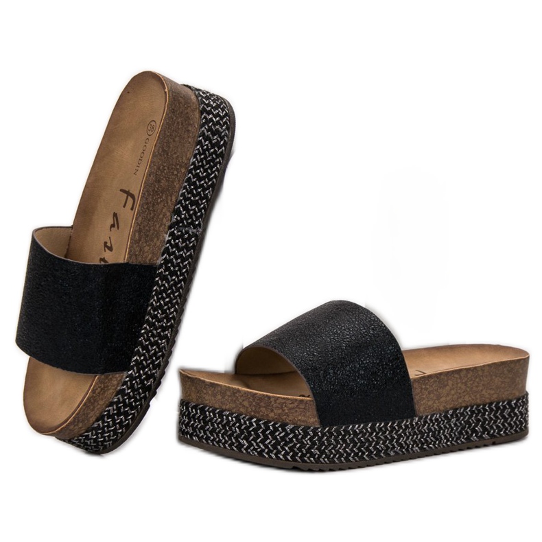 Goodin Papuci pe platformă negru 1