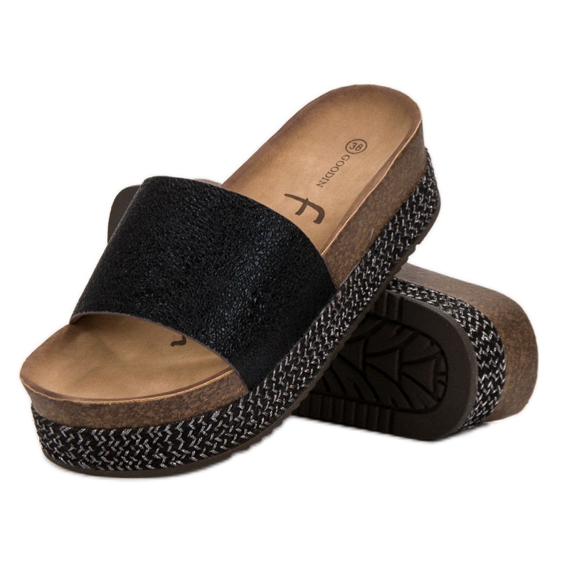 Goodin Papuci pe platformă negru 2