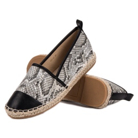 Vices Espadrile Vinceza cu șarpe negru gri multicolor 1