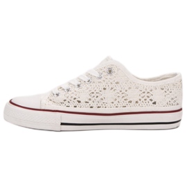 Renda Adidași din dantelă alb 2
