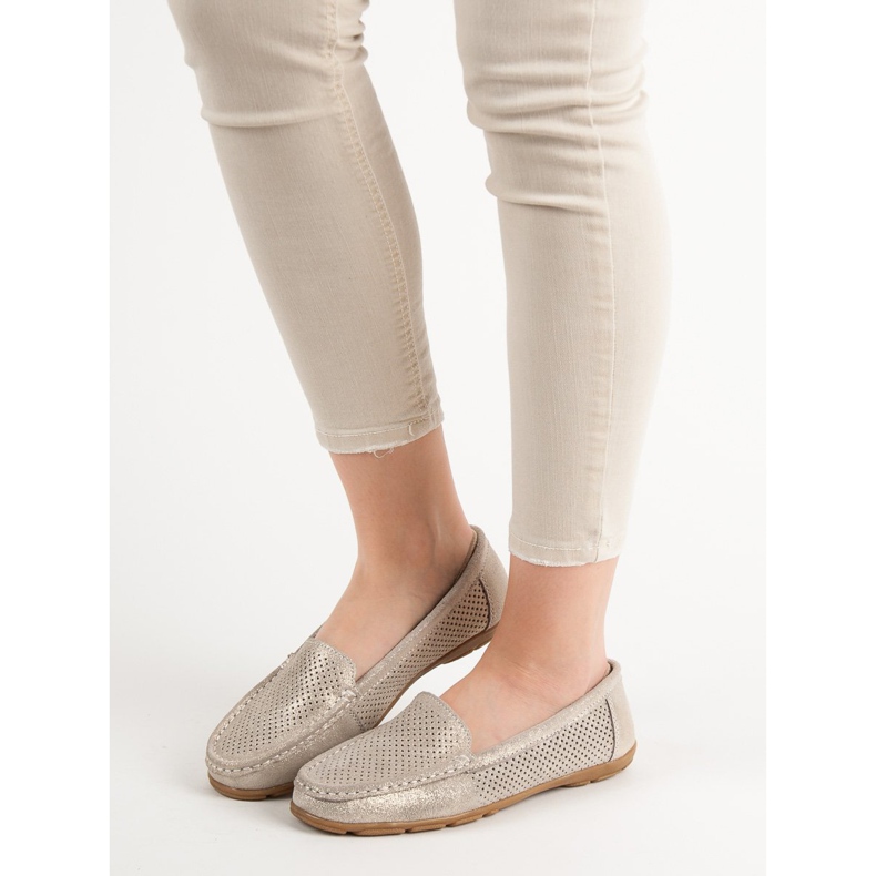 Mocasini din piele VINCEZA galben 2