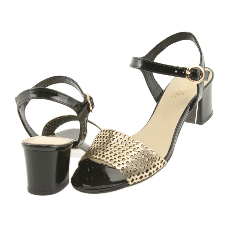 Espinto Sandale negre / aurii negru galben 4