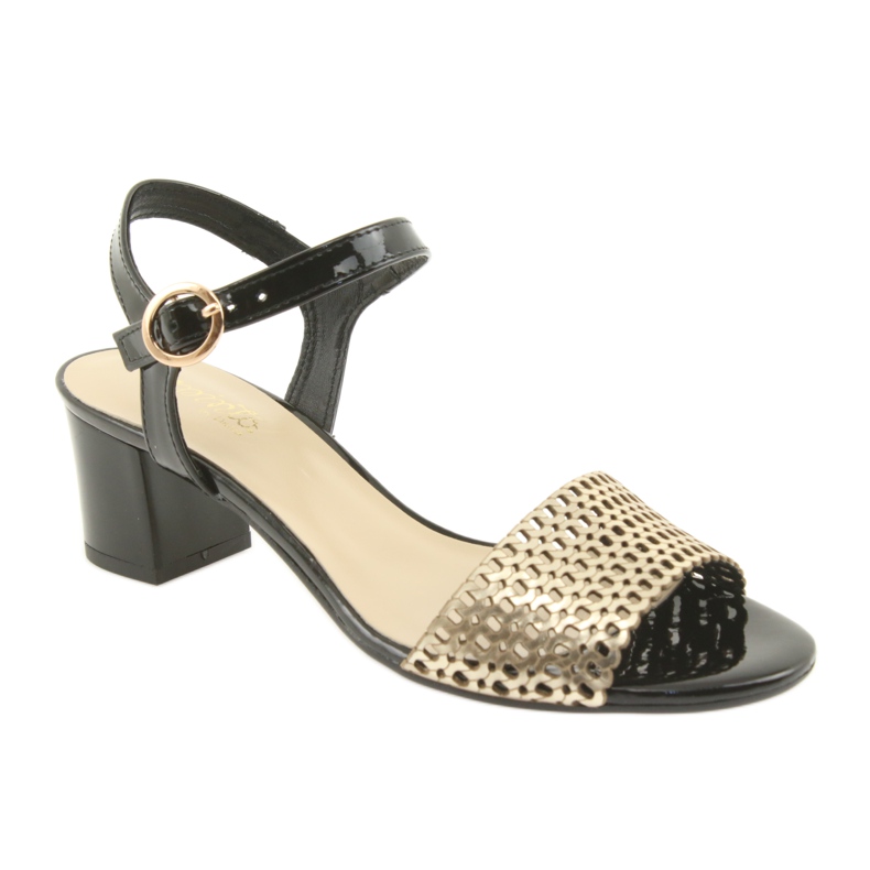 Espinto Sandale negre / aurii negru galben 1