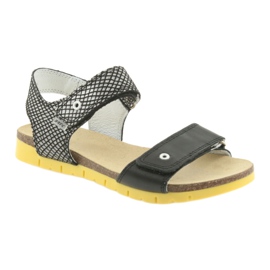 Bartek Sandale din piele pentru fete 59183 Negru cu model 1