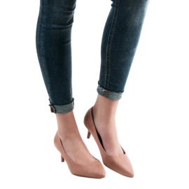 SHELOVET Tocuri din piele de căprioară roz 1