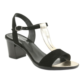 Sandale dama Anabelle 1447 negru / auriu galben 1
