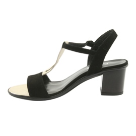 Sandale dama Anabelle 1447 negru / auriu galben 2