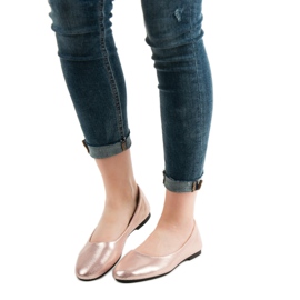 SHELOVET Ballerine strălucitoare din aur roz 1 SHELOVET Ballerine strălucitoare din aur roz 1