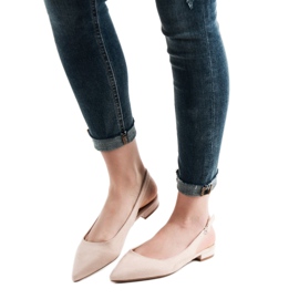 SHELOVET Ballerine din piele de căprioară la modă maro 2