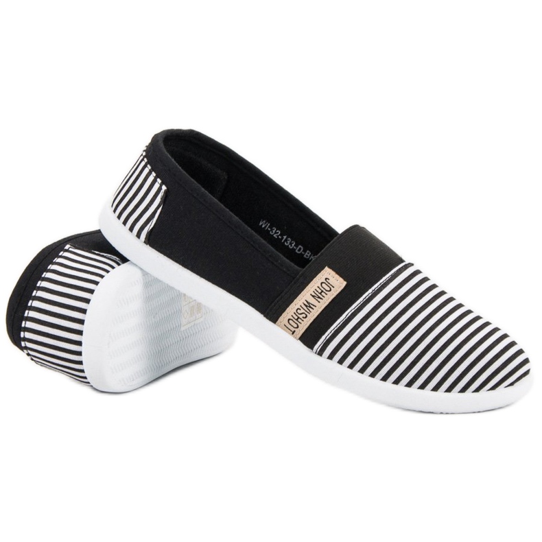 SHELOVET Sliponi cu dungi negru 1