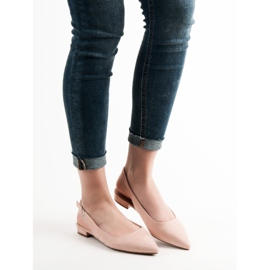 SHELOVET Ballerine din piele de căprioară la modă roz 2