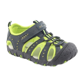 Sandale cu velcro American Club DR11 pentru băieți verde albastru marin 1