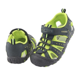 Sandale cu velcro American Club DR11 pentru băieți verde albastru marin 4