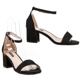 Sandale din piele intoarsa VICES negru 2