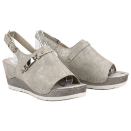 Goodin Sandale cu pene confortabile gri 2